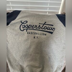 Baseballism Cooperstown Mens Size L Pullover Gray Hoodie